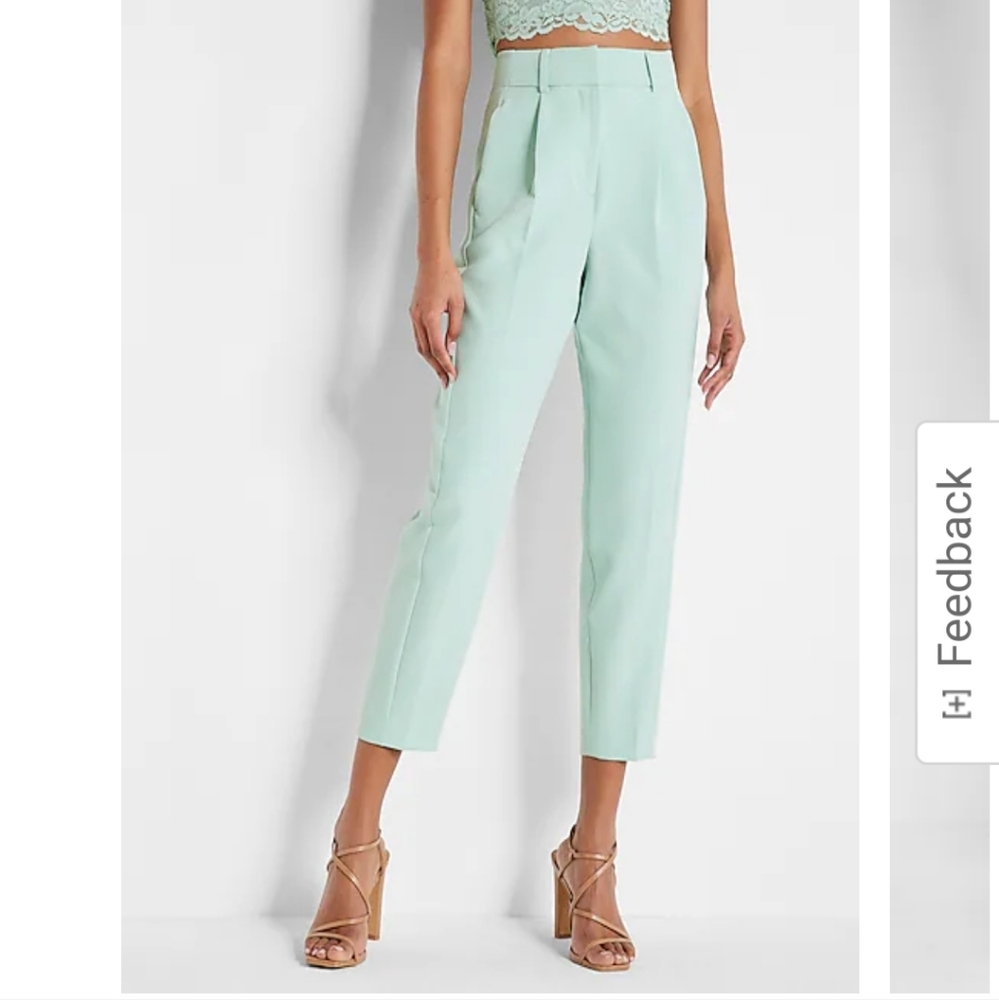 NWT Express High Waisted Pleated Ankle Pant Sz 2 Short
